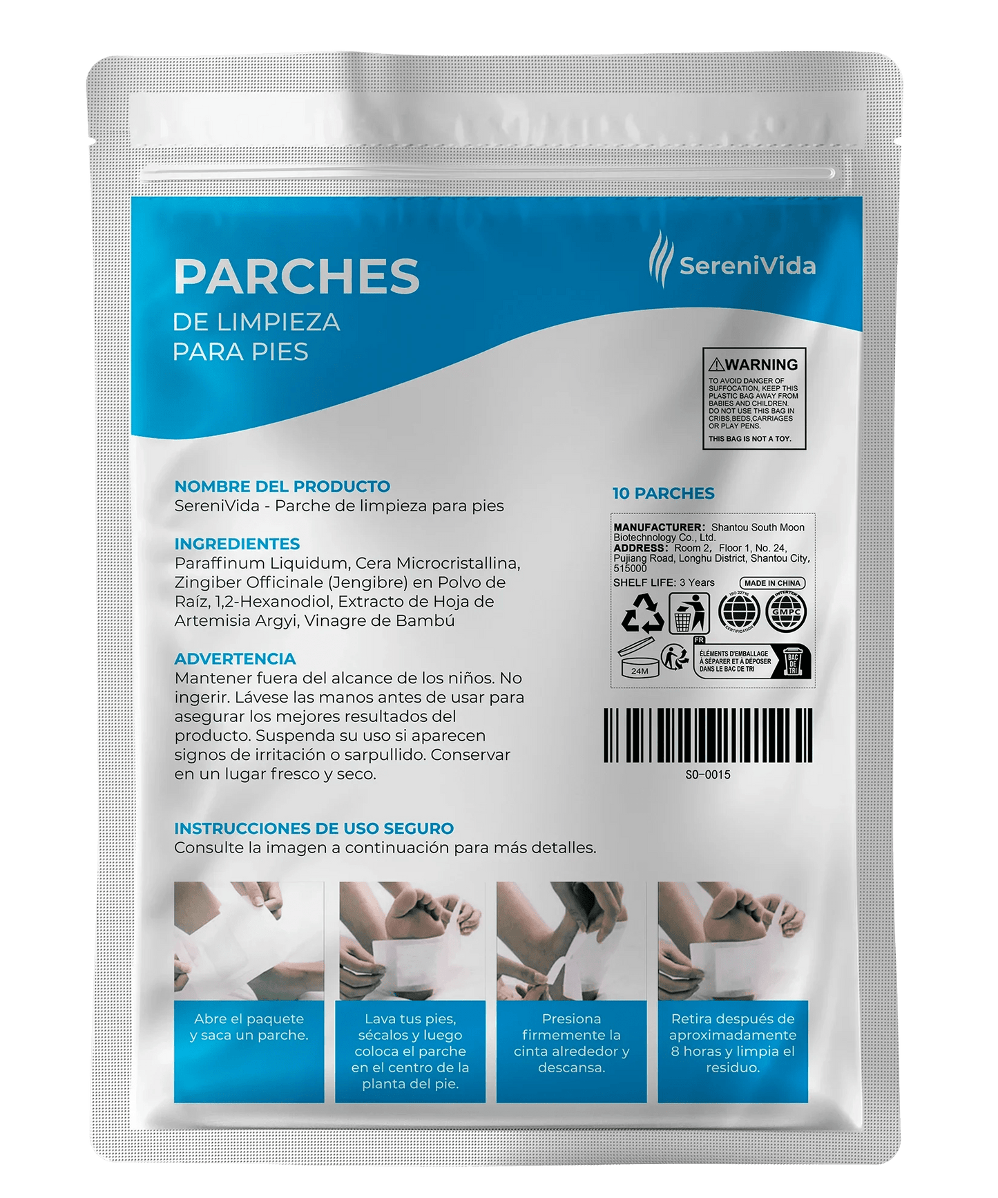 Almohadillas Detox para Pies (10 unidades) - SereniVida Mexico