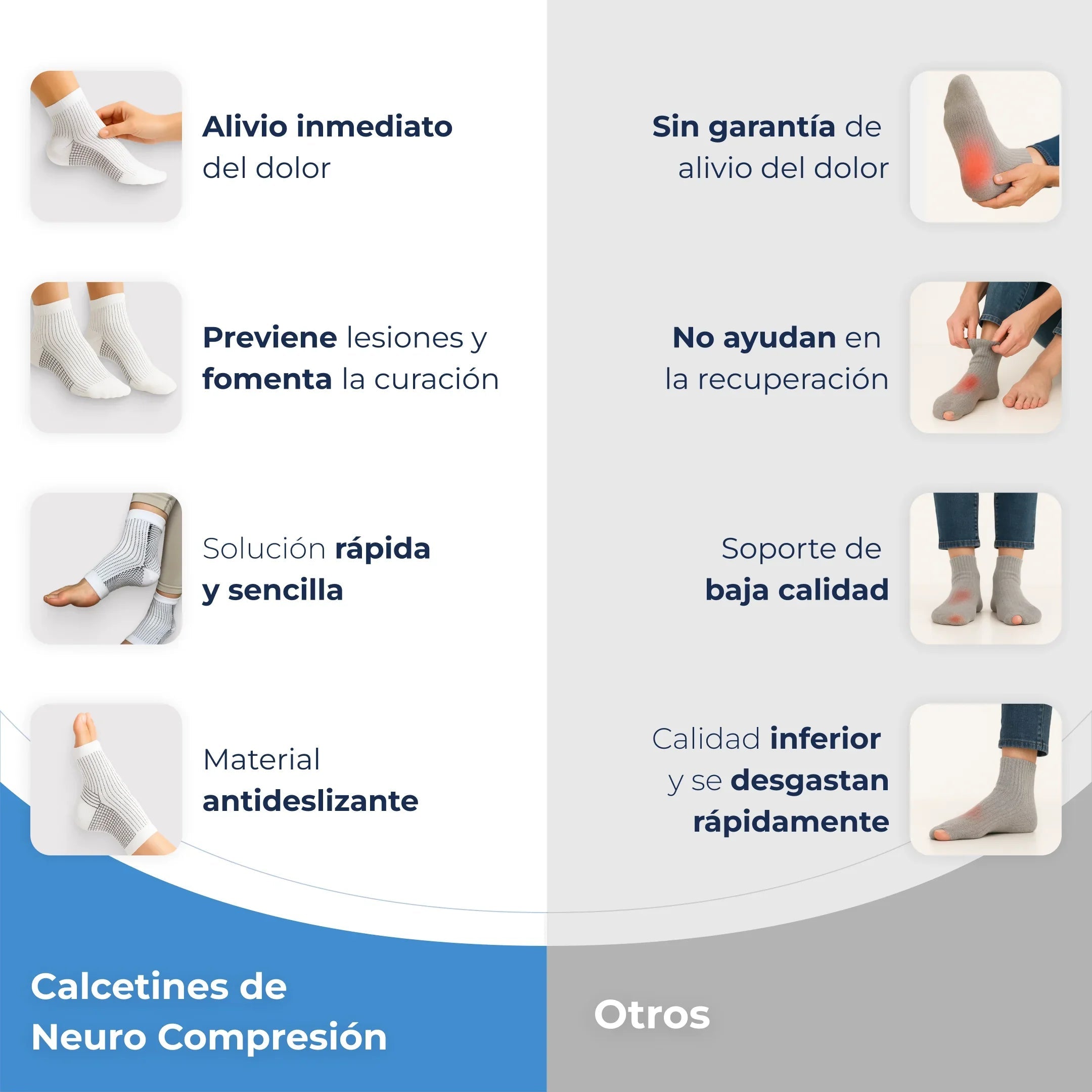 Medias De Compresión - Obtén Alivio Instantáneo De Pies Hinchados Y Adoloridos - SereniVida Mexico